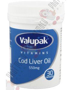 Picture of Valupak Cod Liver Oil 550mg Capsules 30