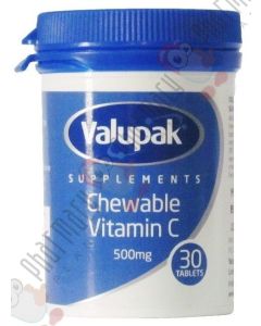 Valupak Vitamin C 500mg Chewable Tablets 30
